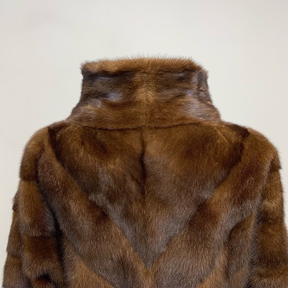Manakas Frankfurt Germany Genuine Natural Mink brown Fur Coat Sz 44 US XL - Picture 13 of 17